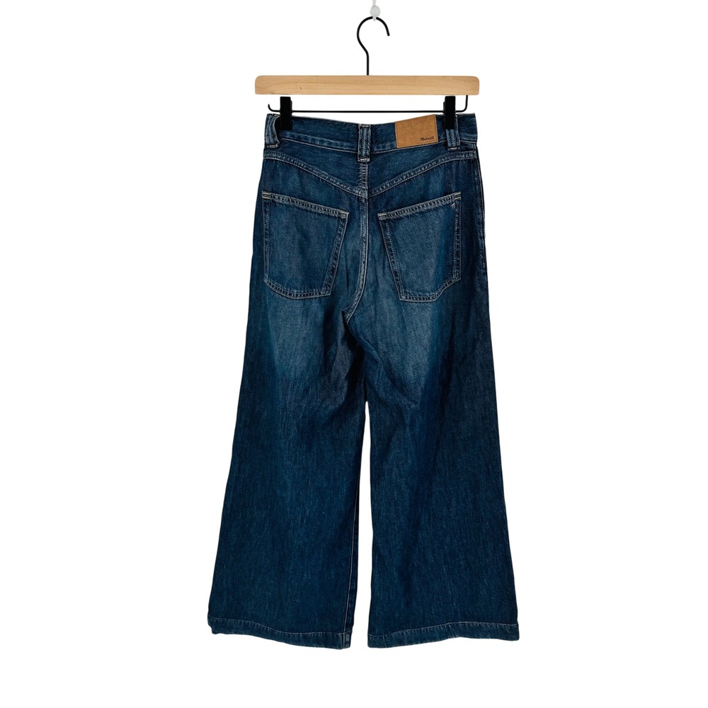 Madewell Superwide-Leg Jeans Blue 25 High Rise Lyocell Blend Dark Wash Denim - Picture 2 of 10